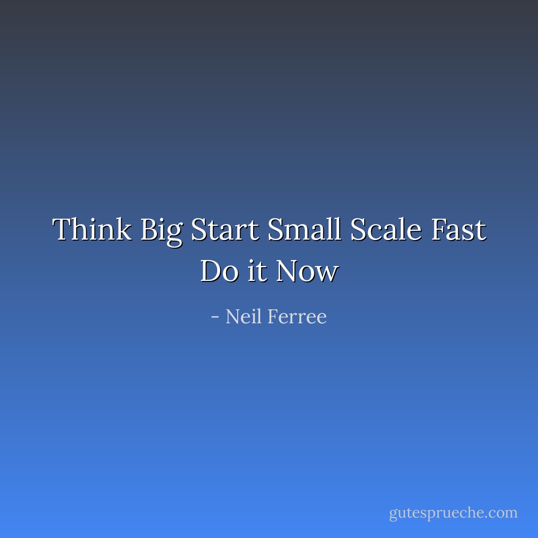 Think Big Start Small Scale Fast Do it Now - Neil Ferree