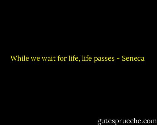 While we wait for life, life passes - Seneca