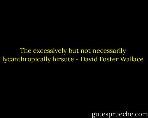 The excessively but not necessarily lycanthropically hirsute - David Foster Wallace