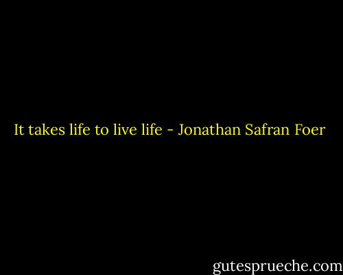 It takes life to live life - Jonathan Safran Foer