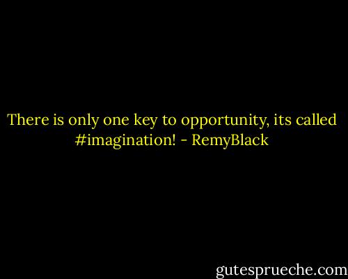 There is only one key to opportunity, its called #imagination! - RemyBlack