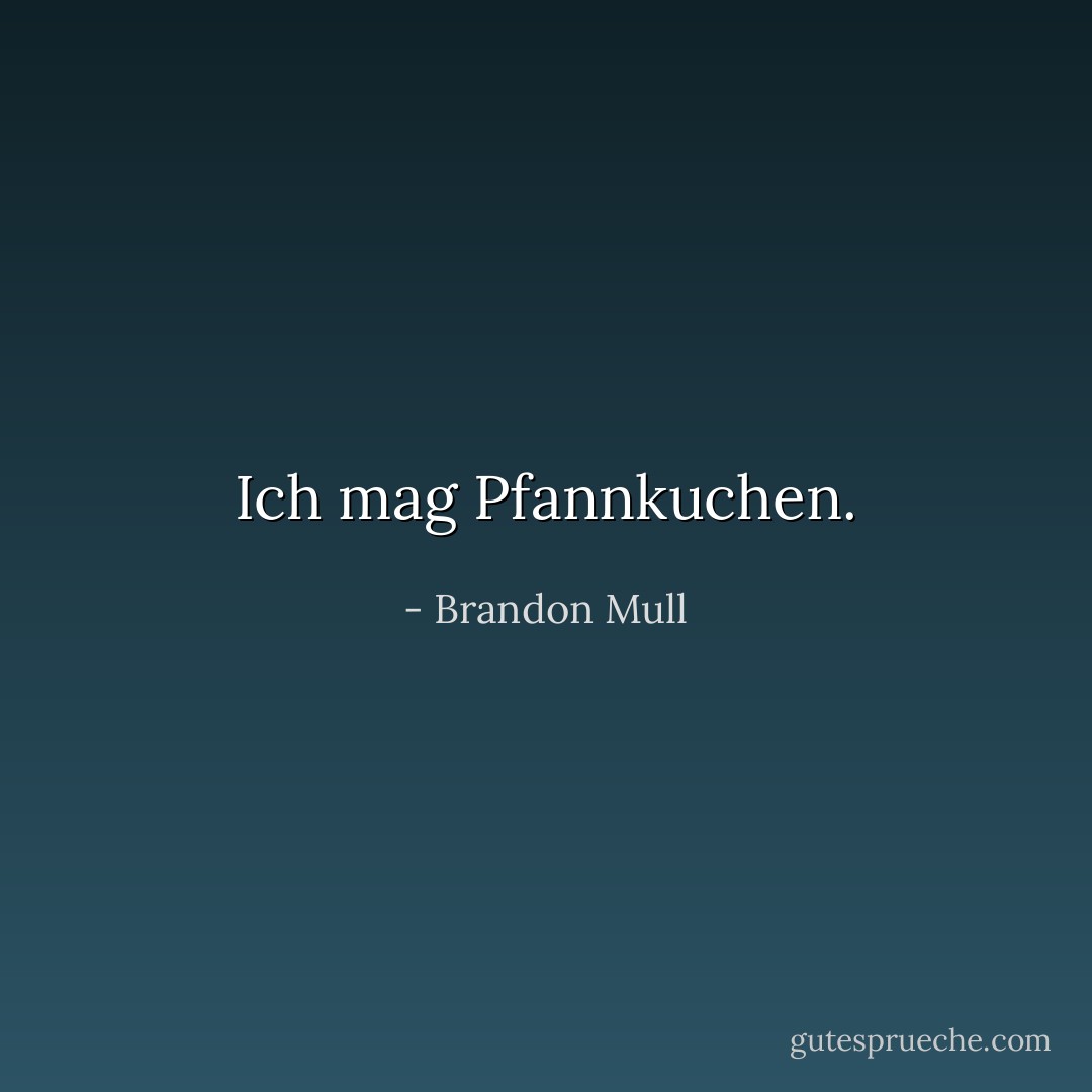 Ich mag Pfannkuchen. - Brandon Mull<