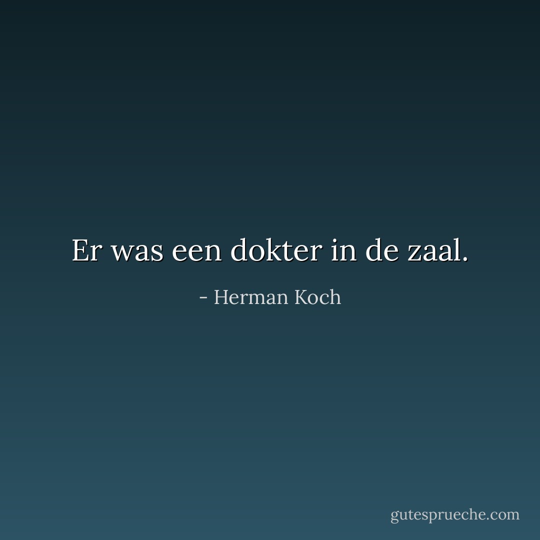 Er was een dokter in de zaal. - Herman Koch