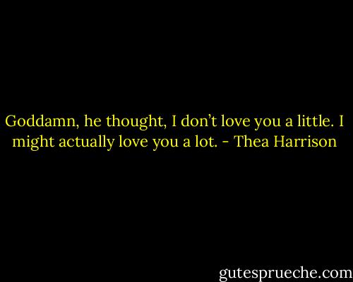 Goddamn, he thought, I don’t love you a little. I might actually love you a lot. - Thea Harrison
