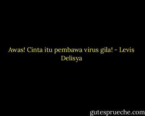 Awas! Cinta itu pembawa virus gila! - Levis Delisya