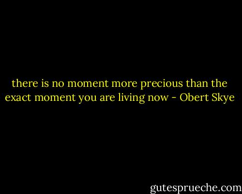 there is no moment more precious than the exact moment you are living now - Obert Skye