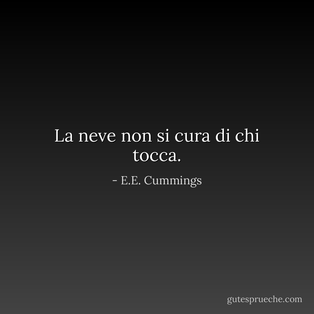 La neve non si cura di chi tocca. - E.E. Cummings