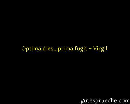Optima dies...prima fugit - Virgil