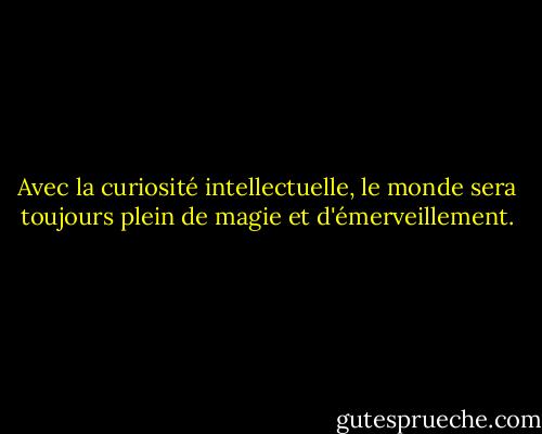 Avec la curiosité intellectuelle, le monde sera toujours plein de magie et d'émerveillement. - Marjorie Pay Hinckley