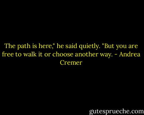 The path is here," he said quietly. "But you are free to walk it or choose another way. - Andrea Cremer