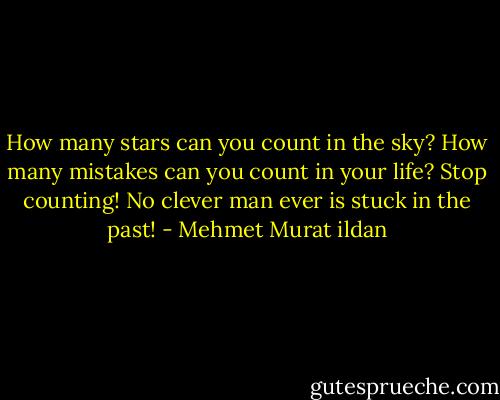 How many stars can you count in the sky? How many mistakes can you count in your life? Stop counting! No clever man ever is stuck in the past! - Mehmet Murat ildan