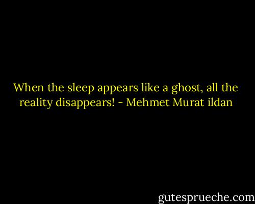 When the sleep appears like a ghost, all the reality disappears! - Mehmet Murat ildan