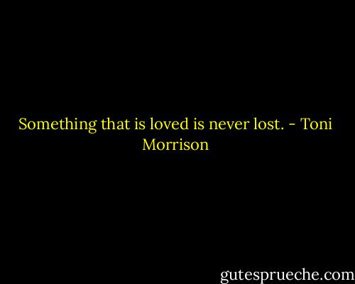 Something that is loved is never lost. - Toni Morrison
