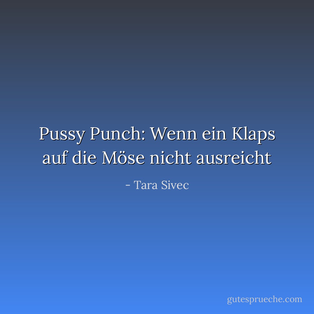 Pussy Punch: Wenn ein Klaps auf die Möse nicht ausreicht - Tara Sivec<