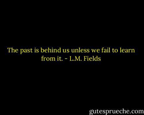 The past is behind us unless we fail to learn from it. - L.M. Fields