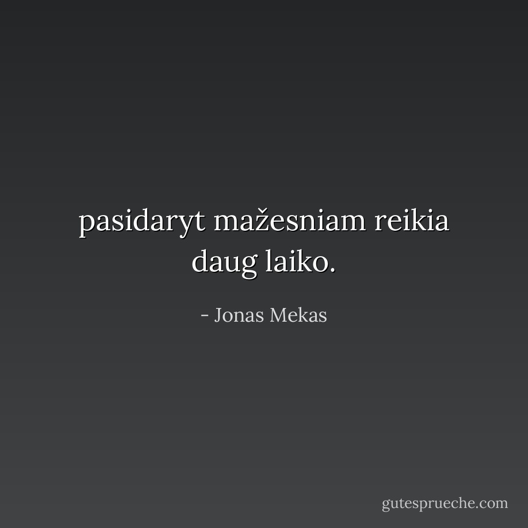 pasidaryt mažesniam reikia daug laiko. - Jonas Mekas