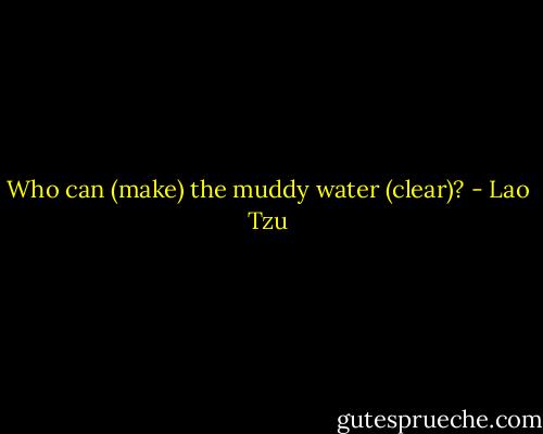 Who can (make) the muddy water (clear)? - Lao Tzu