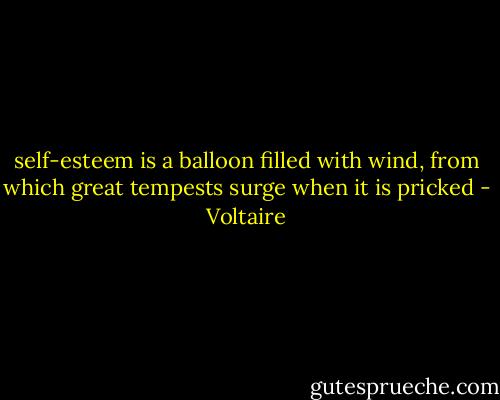 self-esteem is a balloon filled with wind, from which great tempests surge when it is pricked - Voltaire