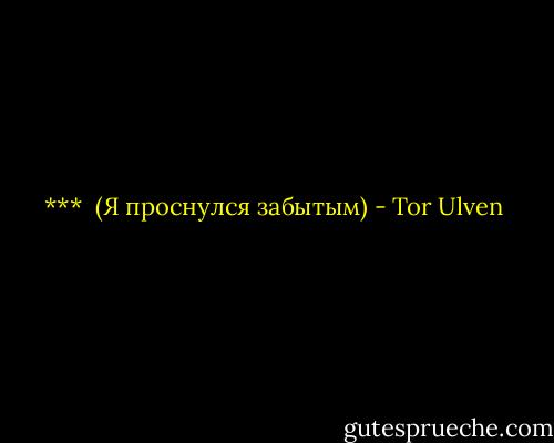 ***<br /><br />(Я проснулся забытым) - Tor Ulven