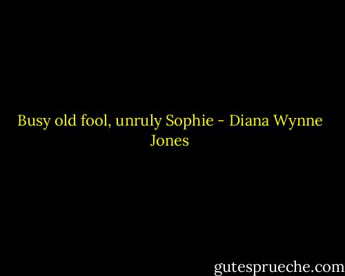Busy old fool, unruly Sophie - Diana Wynne Jones