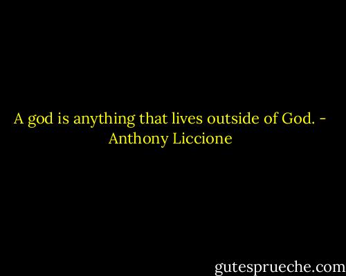 A god is anything that lives outside of God. - Anthony Liccione
