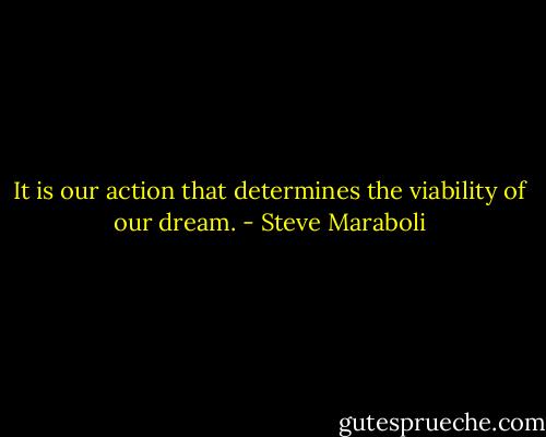 It is our action that determines the viability of our dream. - Steve Maraboli