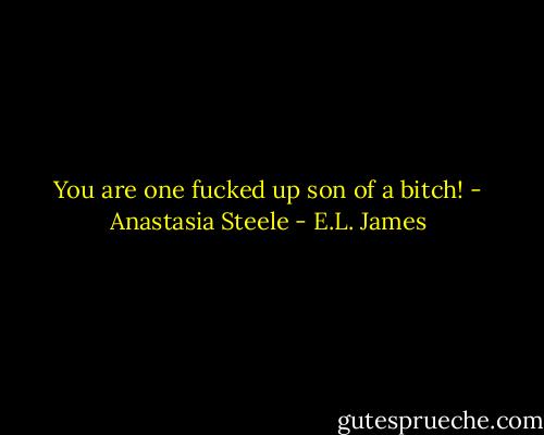You are one fucked up son of a bitch! - Anastasia Steele - E.L. James