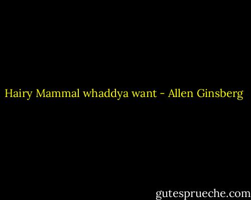 Hairy Mammal whaddya want - Allen Ginsberg