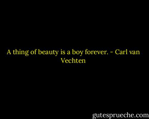 A thing of beauty is a boy forever. - Carl van Vechten