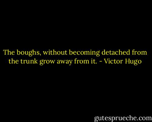 The boughs, without becoming detached from the trunk grow away from it. - Victor Hugo