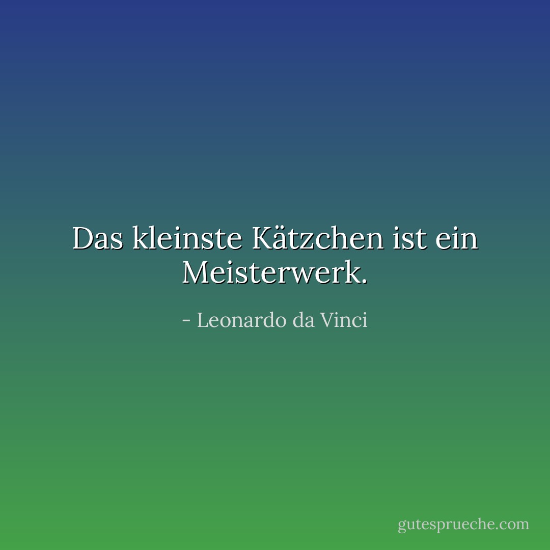 Das kleinste Kätzchen ist ein Meisterwerk. - Leonardo da Vinci<