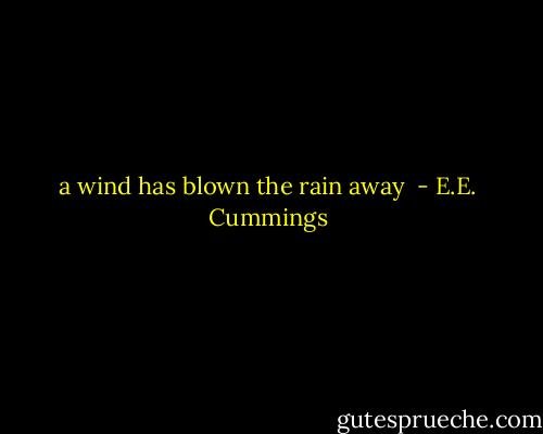 a wind has blown the rain away  - E.E. Cummings