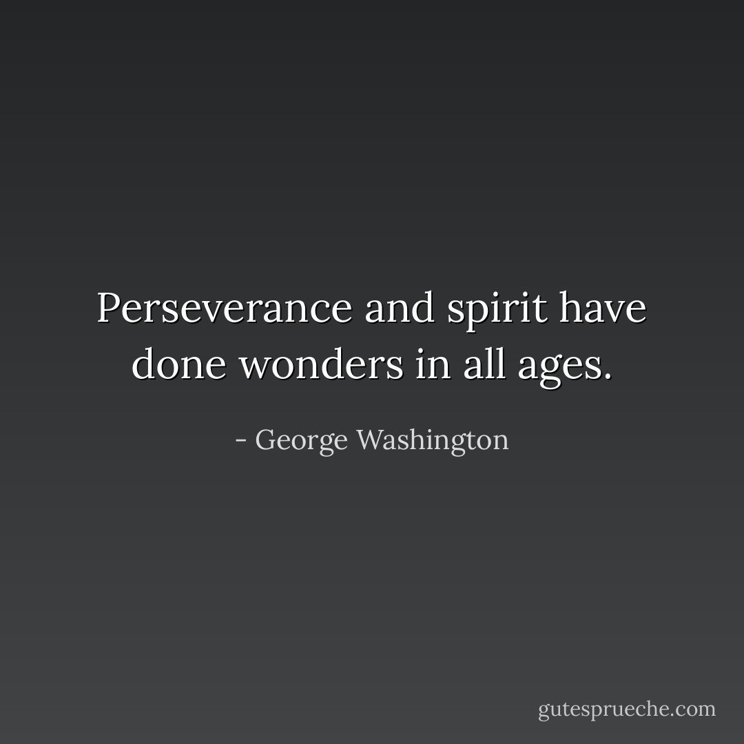 Perseverance and spirit have done wonders in all ages. - George Washington