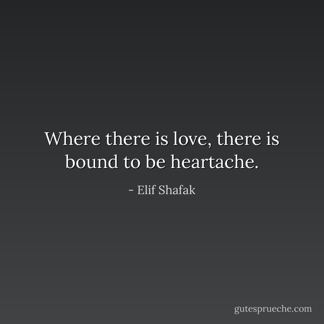 Where there is love, there is bound to be heartache. - Elif Shafak