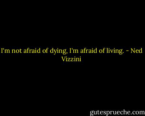 I'm not afraid of dying, I'm afraid of living. - Ned Vizzini