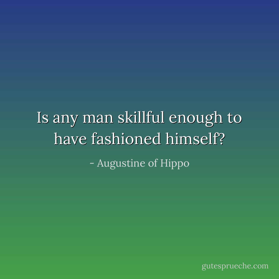 Is any man skillful enough to have fashioned himself? - Augustine of Hippo