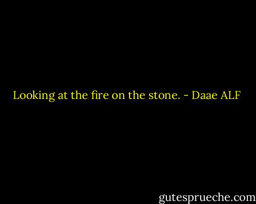 Looking at the fire on the stone. - Daae ALF