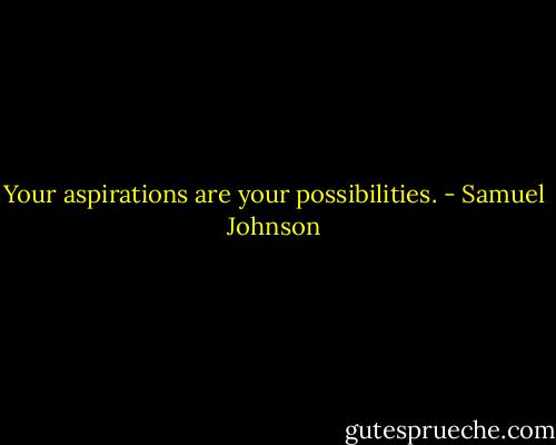 Your aspirations are your possibilities. - Samuel Johnson