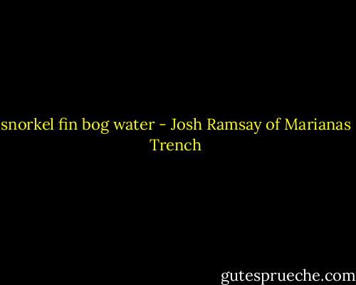 snorkel fin bog water - Josh Ramsay of Marianas Trench