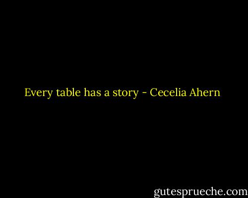 Every table has a story - Cecelia Ahern