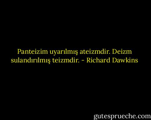 Panteizim uyarılmış ateizmdir. Deizm sulandırılmış teizmdir. - Richard Dawkins
