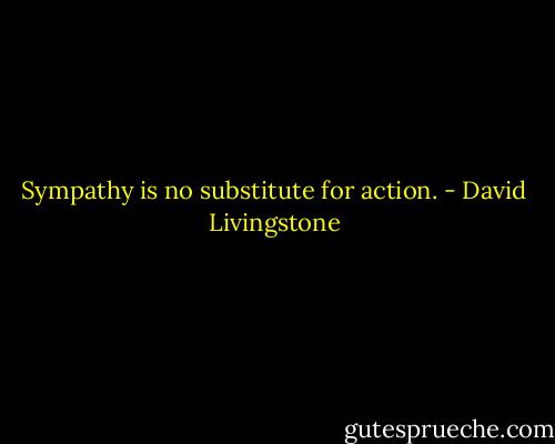 Sympathy is no substitute for action. - David Livingstone