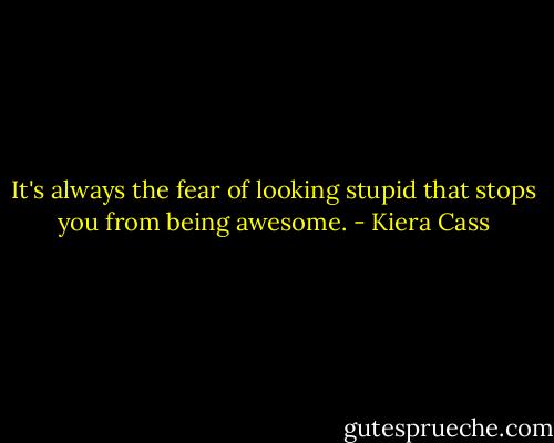 It's always the fear of looking stupid that stops you from being awesome. - Kiera Cass