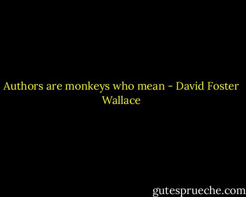 Authors are monkeys who mean - David Foster Wallace