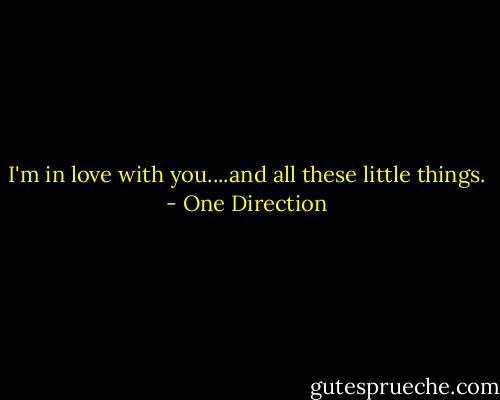 I'm in love with you....and all these little things. - One Direction