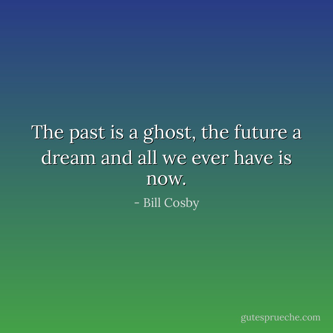 The past is a ghost, the future a dream and all we ever have is now. - Bill Cosby
