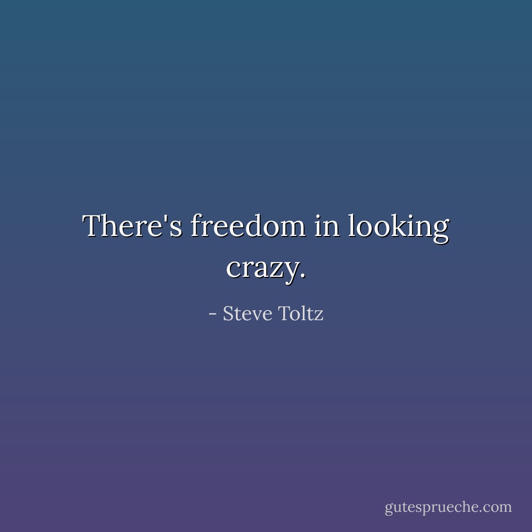 There's freedom in looking crazy. - Steve Toltz
