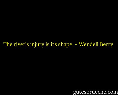 The river's injury is its shape. - Wendell Berry