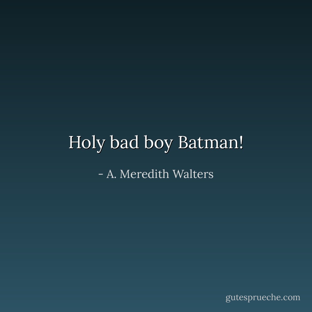 Holy bad boy Batman! - A. Meredith Walters