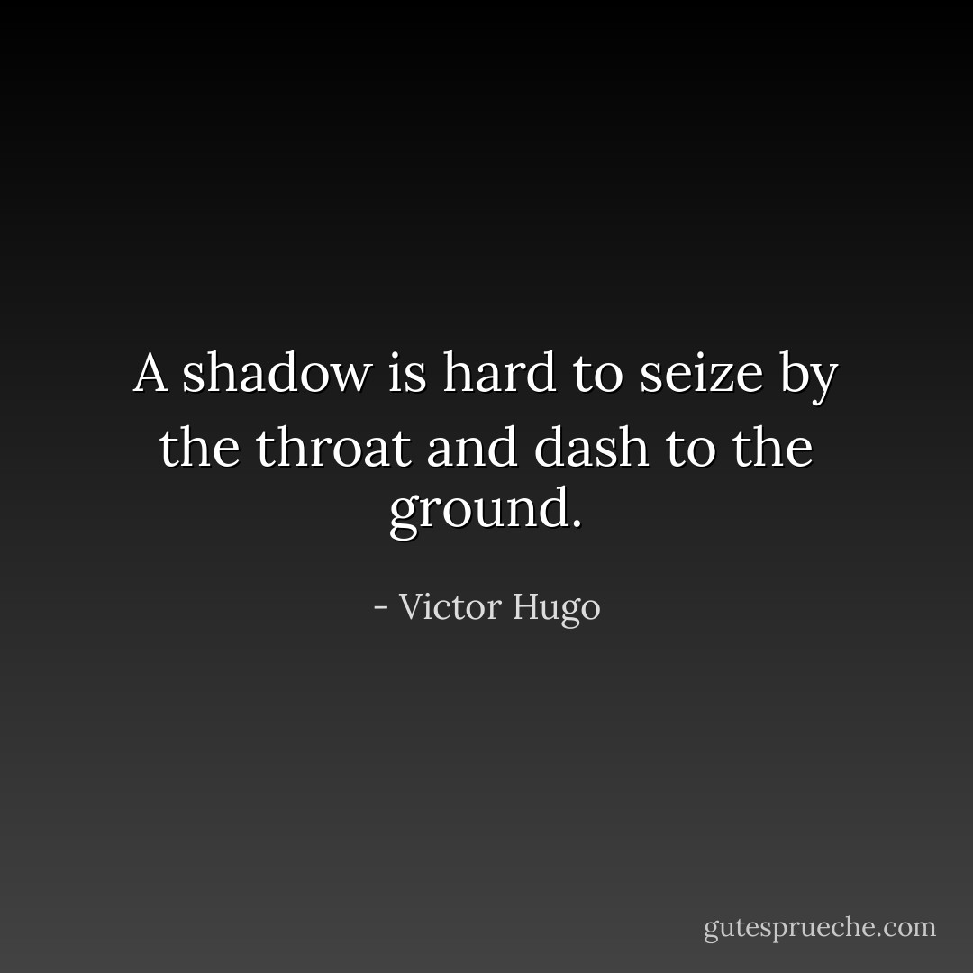 A shadow is hard to seize by the throat and dash to the ground. - Victor Hugo